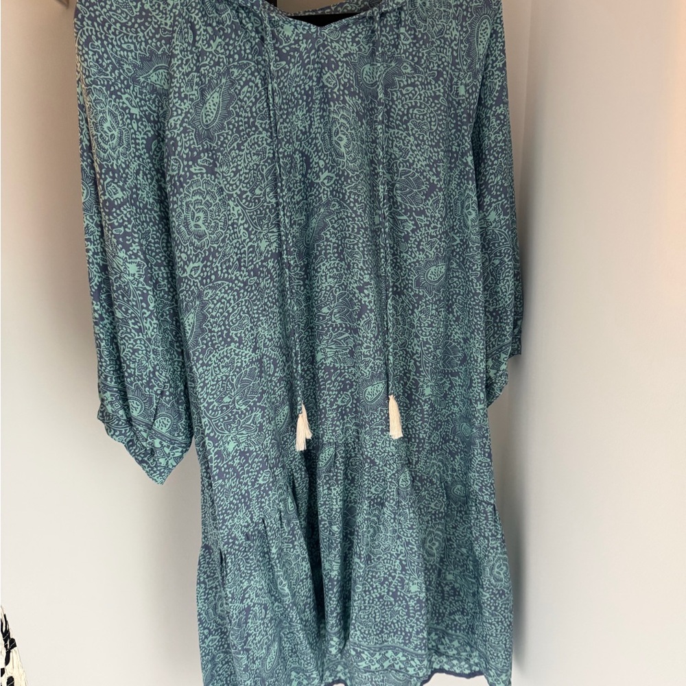 Natalie Martin Teal Paisley Print Tunic Dress